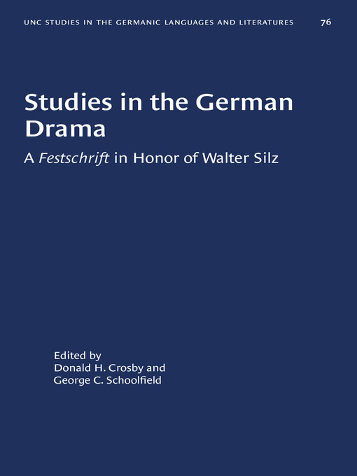 Title details for Studies in the German Drama by Donald H. Crosby - Available